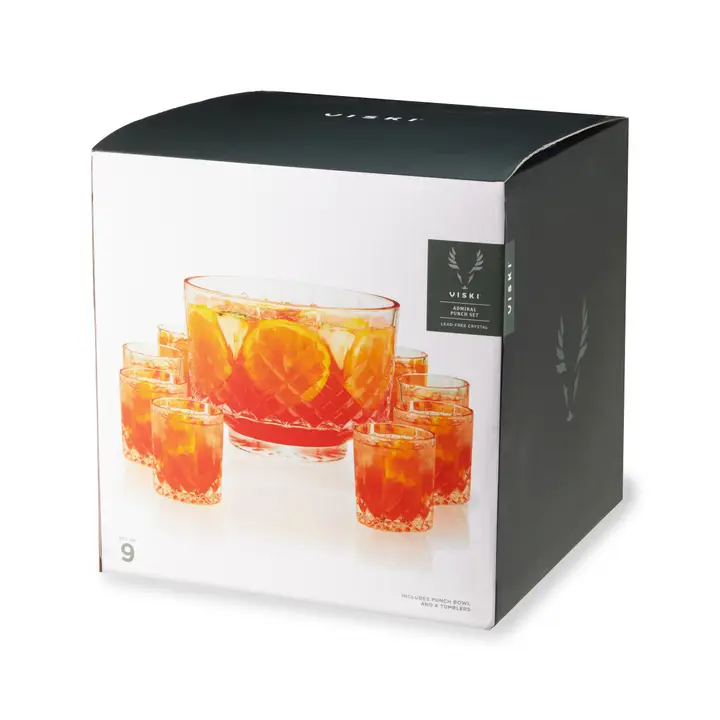 Admiral Punch Bowl with 8 Tumblers