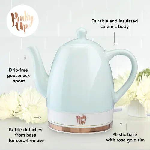 Noelle™ Mint Ceramic Electric Tea Kettle by Pinky Up®