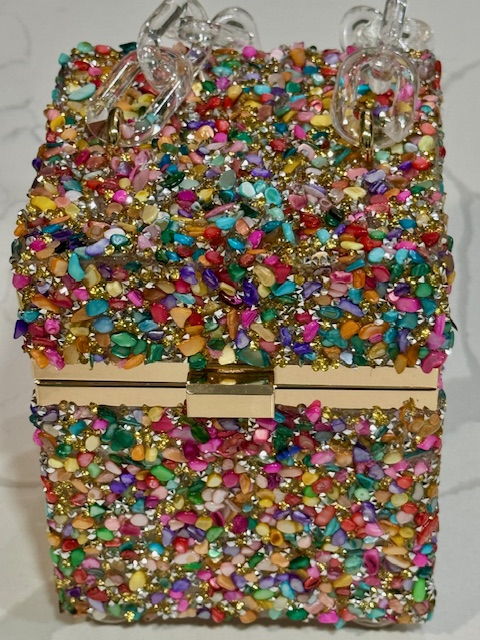 Multicolored Pebble Box Purse