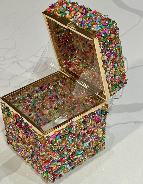 Multicolored Pebble Box Purse