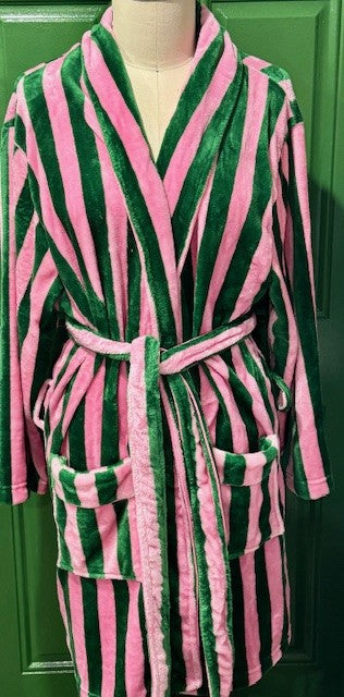 PINK & GREEN FELICITY STRIPE ROBE