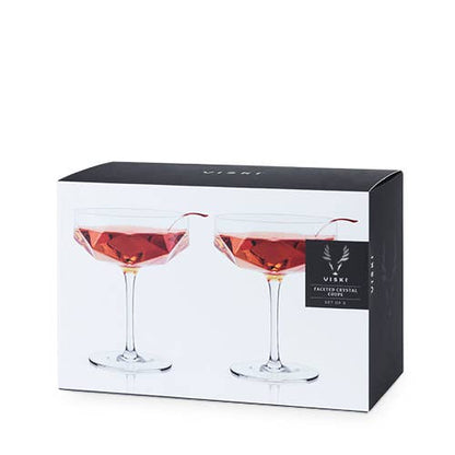 Seneca™ Faceted Crystal Coupes - Set of 2