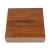 Wood Gift Box & Black Metal Hip Flask Set