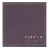 Ceramic Napkin Tray + Napkins - Fluent in Cocktails: Tray: 5.75" SQ x 1.25"H ,  Napkin: 5" SQ