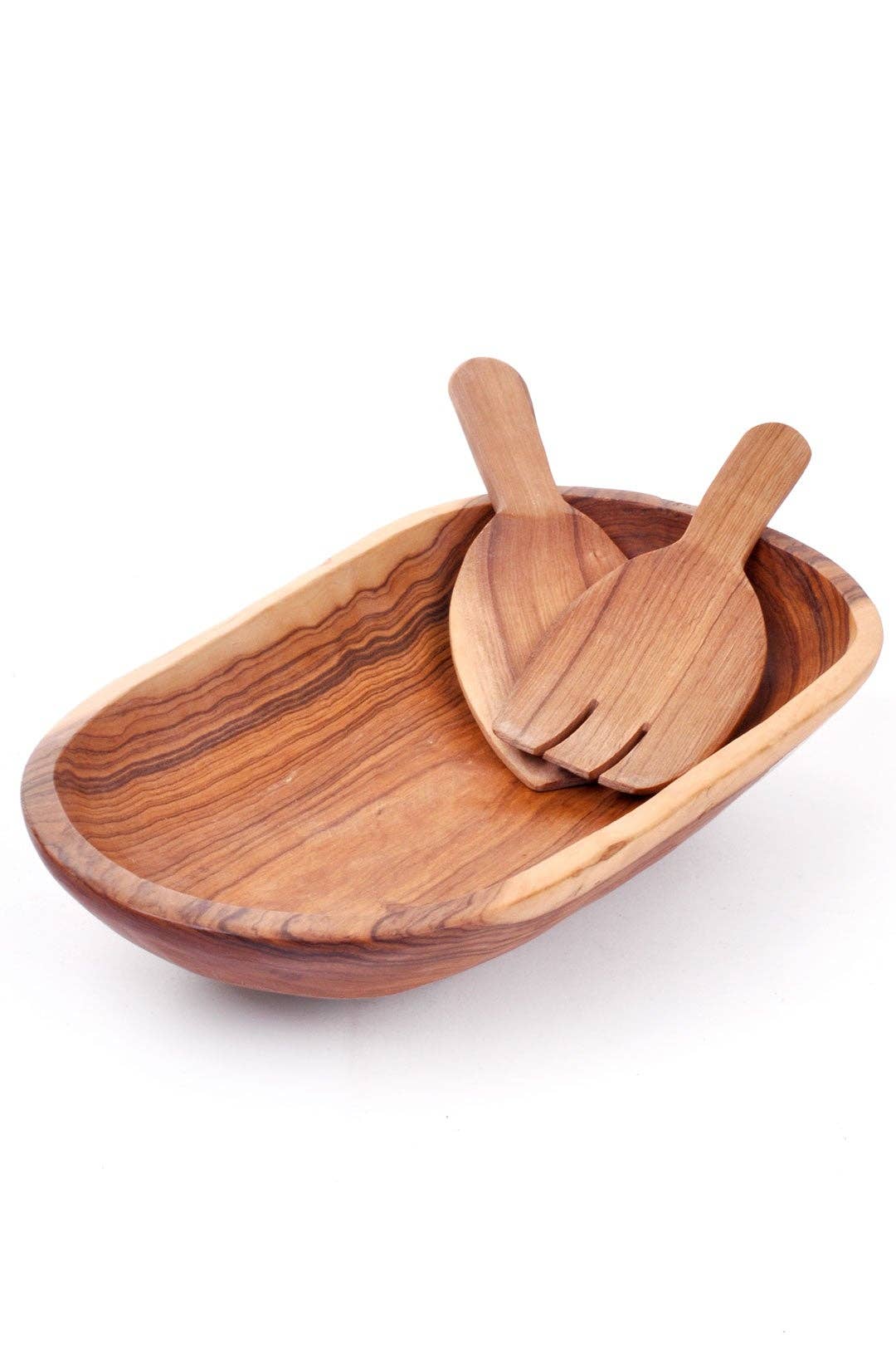 Kenyan Olive Wood Oval Salad Bowl