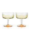 Deco Gatsby Gold-Plated Glass Coupes - Set of 2