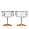 Deco Gatsby Gold-Plated Glass Coupes - Set of 2