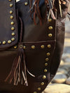 Handmade fringe Brown Leather Hobo Bag, Chic Shoulder Purse