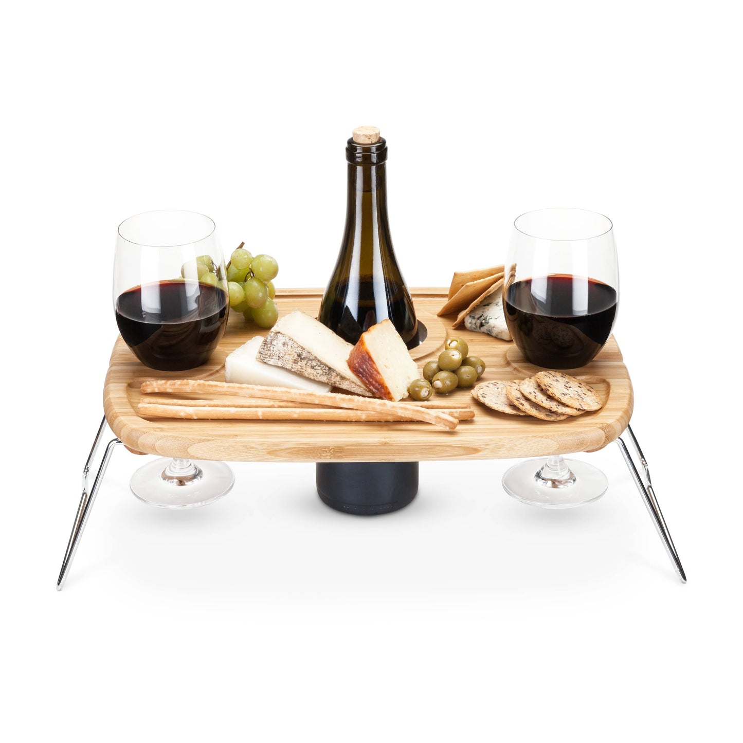 Dash™ 15" Bamboo Wine Picnic Table w/ Foldable Legs