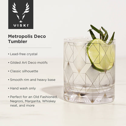 Metropolis Deco Crystal Tumbler