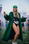 Shaggy Faux Fur Coat – Green: GREEN / M