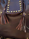Handmade fringe Brown Leather Hobo Bag, Chic Shoulder Purse