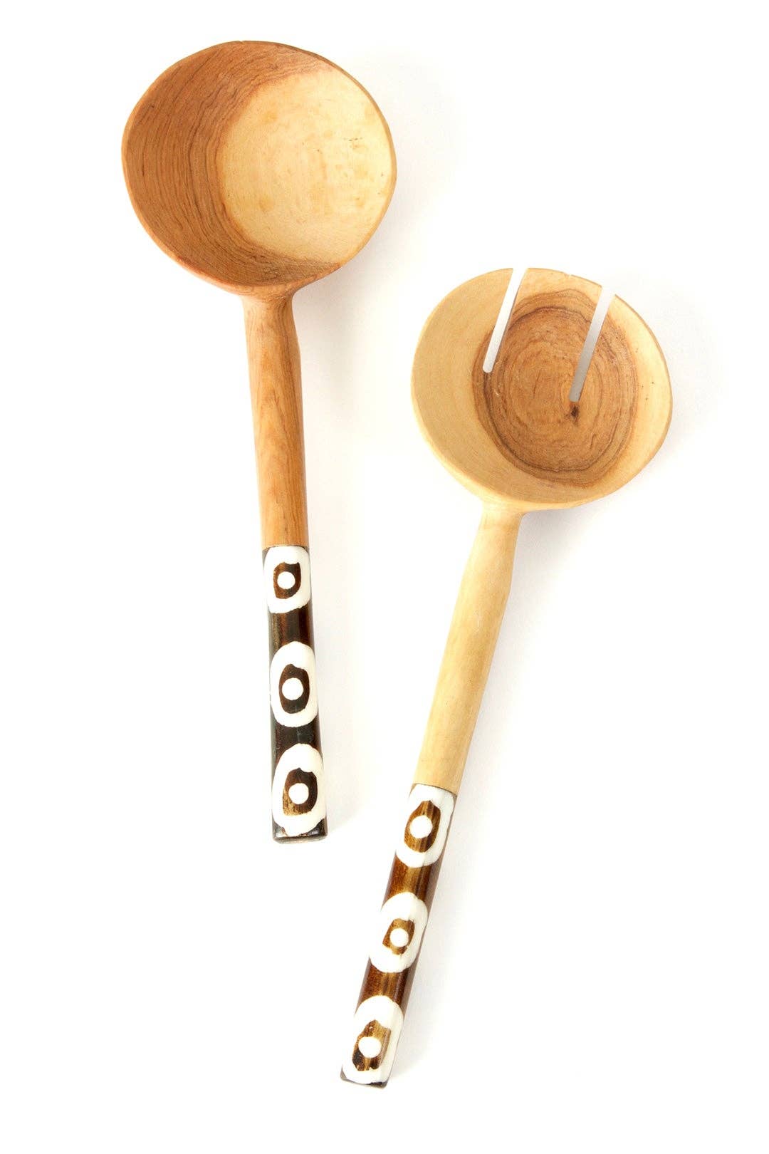 Kenyan Olive Wood Petite Traditional Salad Servers