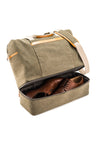 Weekend Carry-on Bag - Genuine Leather & Canvas