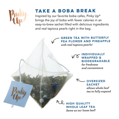 Boba Tea - Butterfly - Box of 12 Wrapped Pyramid Sachets