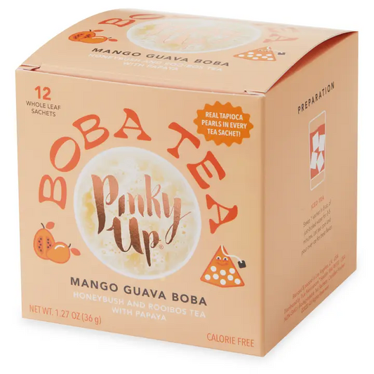 Boba Tea - Mango Guava - Box of 12 Wrapped Pyramid Sachets