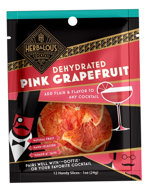 Dehydrated Pink Grapefruit, 12 garnishes per bag