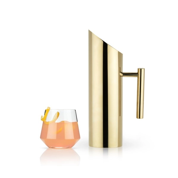 Modern Gold-Plated Drink Pitcher