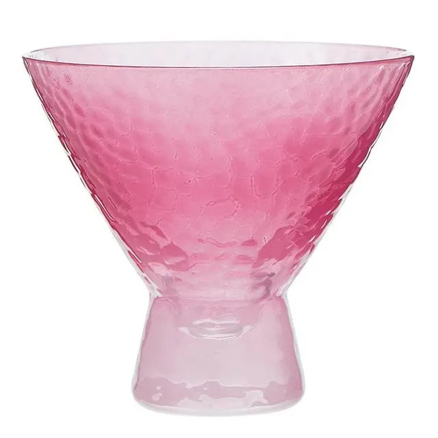 Hammered Pink Martini Glass