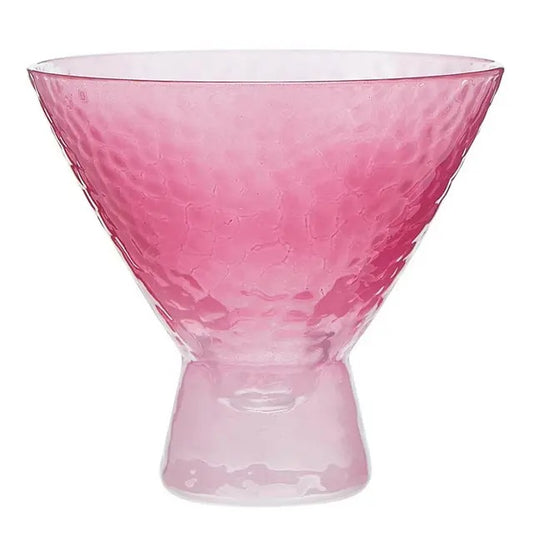 Hammered Pink Martini Glass