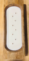 Statement Piece - Warm Embrace Wooden Dough Bowl Candle
