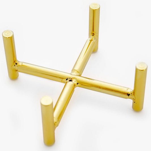 Gold Tone Cast Iron Coaster Holder 5" x 5"