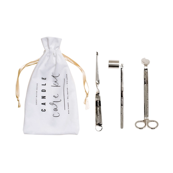 Silver Candle Wick Trimmer and Care Kit