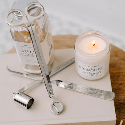 Silver Candle Wick Trimmer and Care Kit