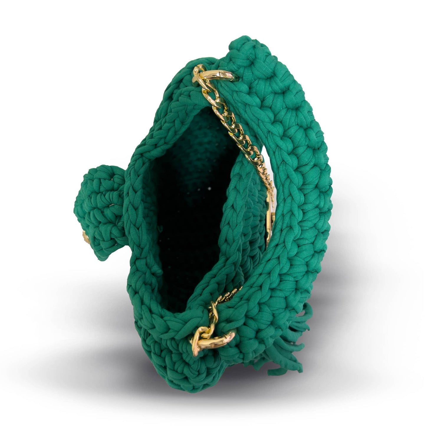 CHQEL Kelly Green Handmade Clutch Bag for Women, Handmade Crochet Purse