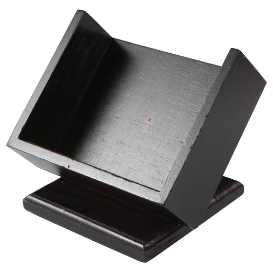Dark Walnut Wood Pedestal Coaster Holder