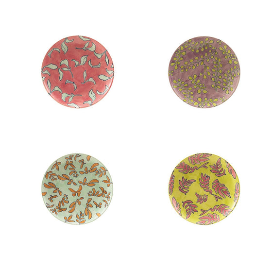 Wax Relief Hand-painted Dessert Plates