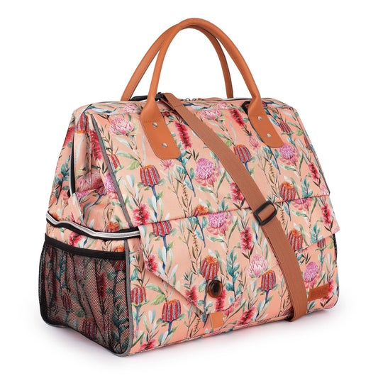 Picnic Cooler Bag: Waratah Apricot / Large - 40 x 25 x 30