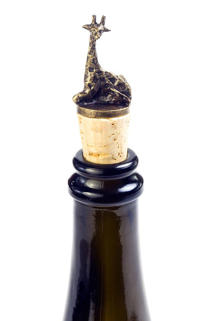 South African Brass Giraffe Wine Bottle Stopper