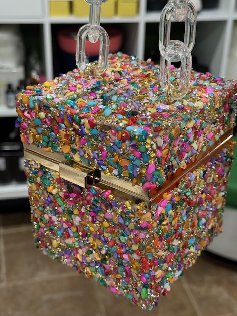 Multicolored Pebble Box Purse