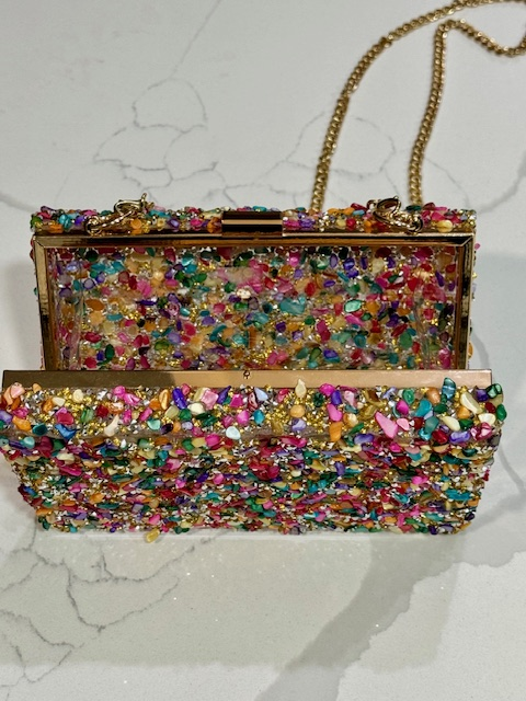 Multicolored Pebble Rectangular Purse