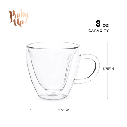 Kendall™ Double-Walled Insulated Glass Mug - Heart Shaped