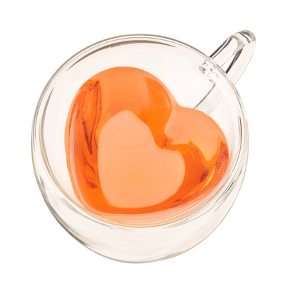 Kendall™ Double-Walled Insulated Glass Mug - Heart Shaped